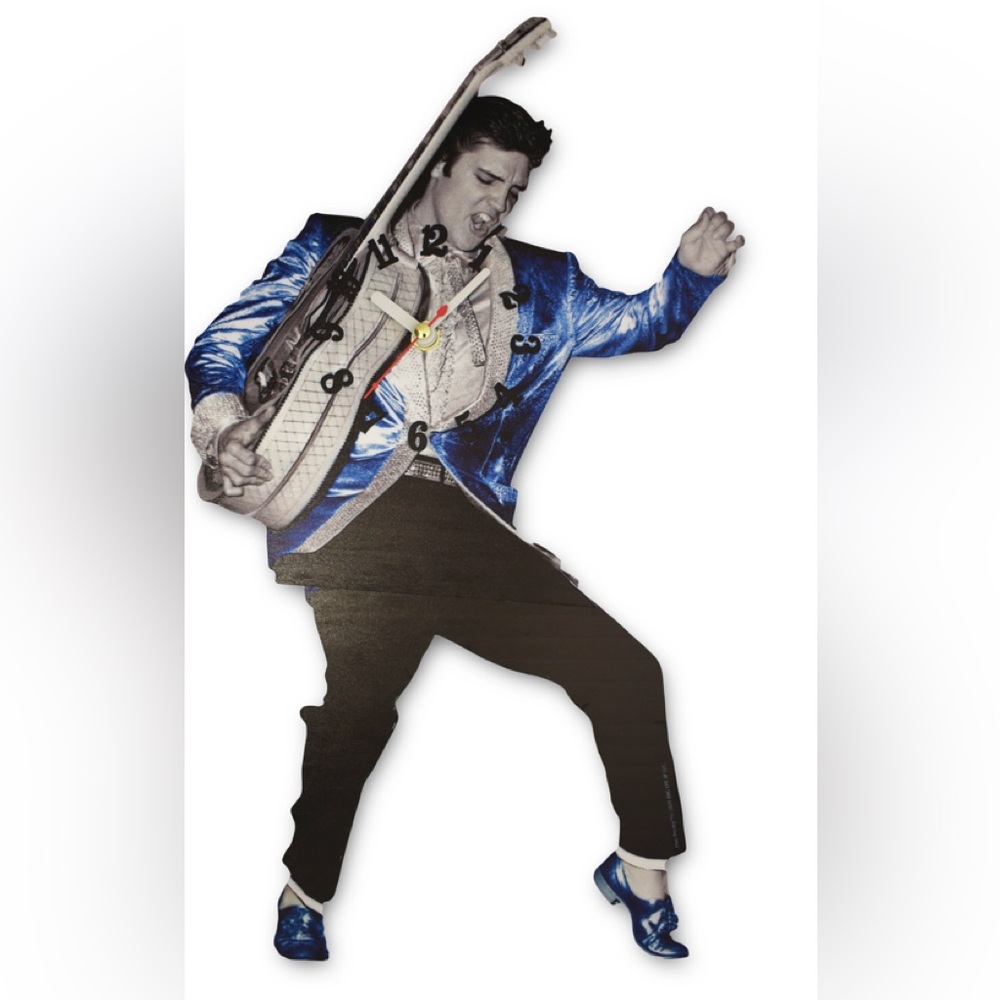 NWT Elvis Presley clock swinging legs blue suede shoes